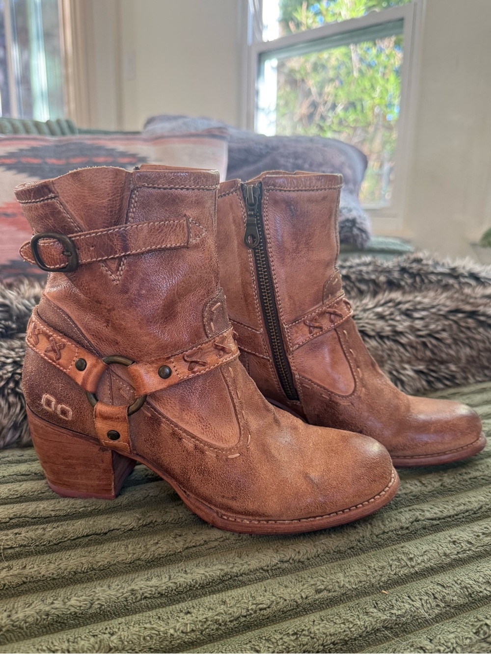 Bed Stu Octane 2 Western Boot Tan Leather